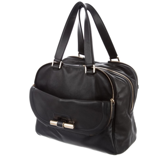 Jimmy Choo Justine Bowler Black Leather Satchel - Picture 3 of 6